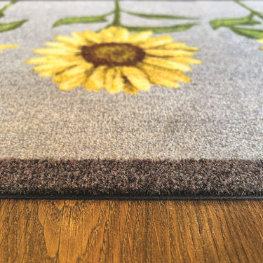 My Nylon Pattern Sunflowers Washable Non-Slip Bordered Rug