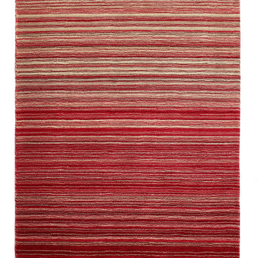 Origins Fine Stripes Hand Loom Woven Wool Rug Halway in Red