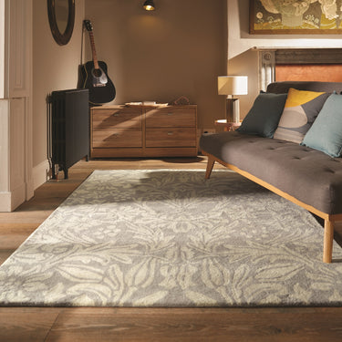 Origins Heritage Pure Damask Tufted Lavender Wool Cotton Traditional Floral Rug - Medium 120x170 cm (4'x5'6")