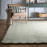 Origins Scalloped Border Elsie Wool Hand Tufted Rug in Sage Green / Seagrass - Medium 120x170 cm (4'x5'6")