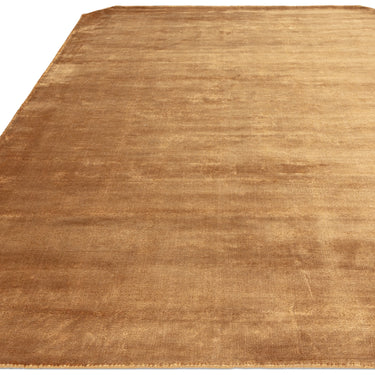 Gleam Luxury Contemporary Modern Shiny Plain Hand Woven Viscose Yellow Gold Rug