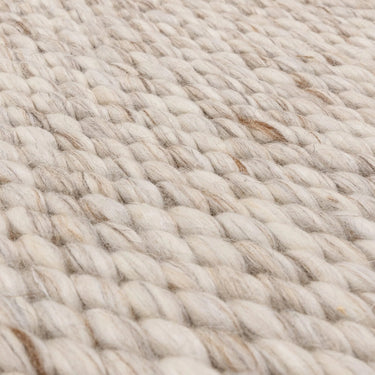 Zander Oyster Hand Woven Chunky Boucle Wool Plain Rug