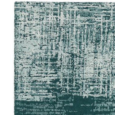 Torino Modern Abstract Rug for Living Room Bedroom Dining Room Wool Viscose Rug in Teal Green