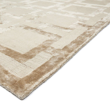 Eaton Katherine Carnaby Rug Modern Geometric Hand Woven Silky Viscose Metallic Sheen Super Soft Gold Rug