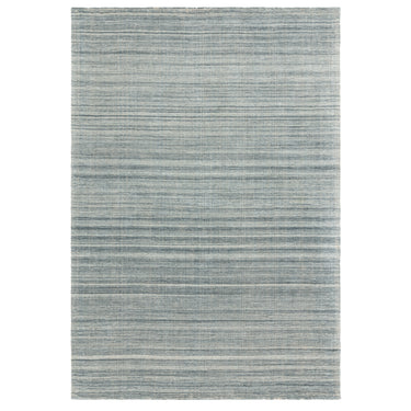 Hazy Sea Blue Tip-Sheared Finish Soft Blend Hand-Woven Wool Cotton Textured Rug