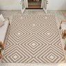 Terrace Diamond Natural Indoor Outdoor Polypropylene Geometric Rug - Small 80x150 cm (2'6"x5')