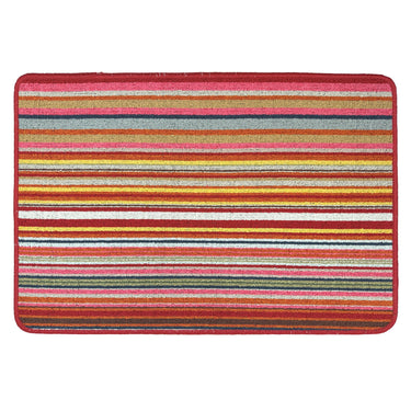 My Mat Stain Resistant Washable Home Entrance, Kitchen, Hallway, Entryway Non-Slip Rug Candy in Multi Bright Stripe Colours