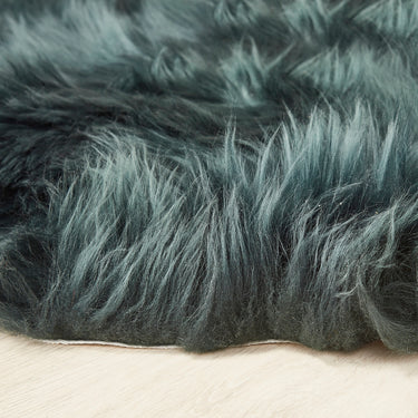Origins Genuine Animal Fur Soft Adobe Forest Green Wool Sheepskin Shaggy Textured Rug
