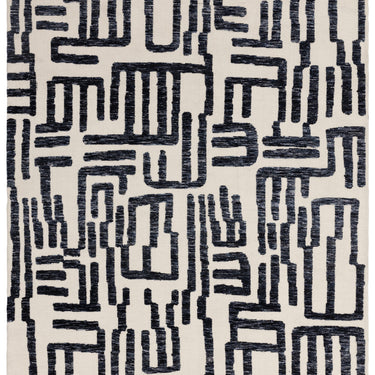 Asiatic London Mason Maze Script Silky Blue Cream Traditional Abstract Modern Rug