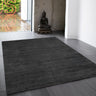 Reko Modern Contemporary Plain Hand Woven Viscose Silky Charcoal Grey Rug - Small 100x150 cm (3'4"x4'11")