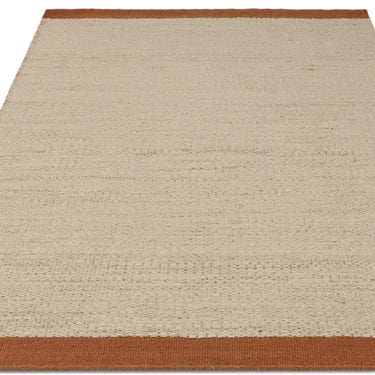 Asiatic London Lima Natural Weaves Rust Contrasting Edge Hand-Woven Wool Cotton Textured Rug