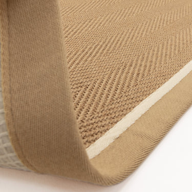 Asiatic London Bordo Sisal Linen Cream Border Herringbone Pattern Natural Beige Jute Cotton Textured Flatweave Rug