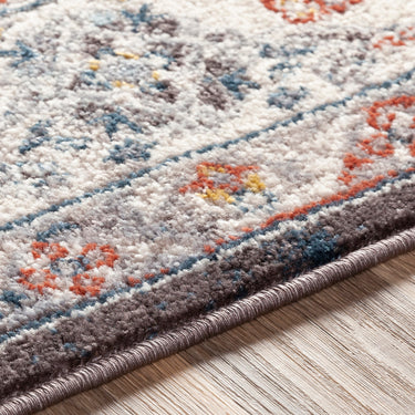 Ankara Vintage Traditional Boho Oriental Blue, Ice Blue & Ivory Rug