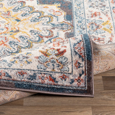 Ankara Vintage Traditional Boho Oriental Brown, Garnet & Mustard Rug