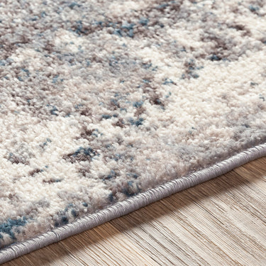 Ankara Abstract Marble Modern Blue, Ivory & Taupe Rug