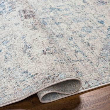 Ankara Vintage Traditional Boho Oriental Grey, Ice Blue & Blue Rug