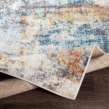 Ankara Abstract Marble Modern Blue, Charcoal & Medium Gray Rug