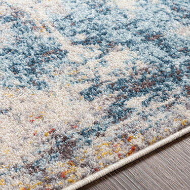 Ankara Abstract Marble Modern Blue, Charcoal & Medium Gray Rug