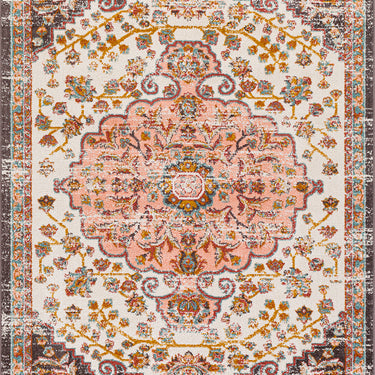 Ankara Vintage Traditional Boho Oriental Red, Dusty Pink & Rust Rug - Medium 120x170 cm (3'11'' x 5'7'')