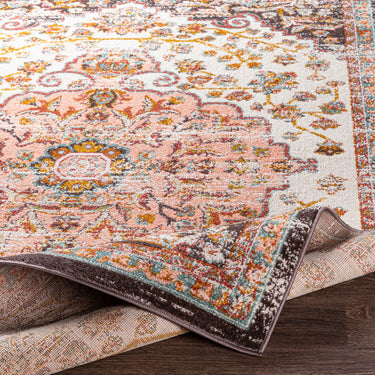 Ankara Vintage Traditional Boho Oriental Red, Dusty Pink & Rust Rug