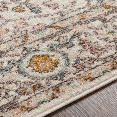 Ankara Vintage Traditional Boho Oriental Orange, Dusty Pink & Off-White Rug