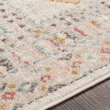 Ankara Vintage Traditional Boho Skandi Oriental Red, Dusty Pink & Sky Blue Rug
