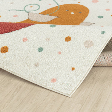 Ankara Kids Washable Multicolour, White & Mustard Rug for Children's Rooms Rug