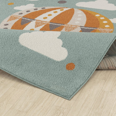 Ankara Kids Washable Multicolour, Teal & Medium Brown Rug for Children's Rooms Rug