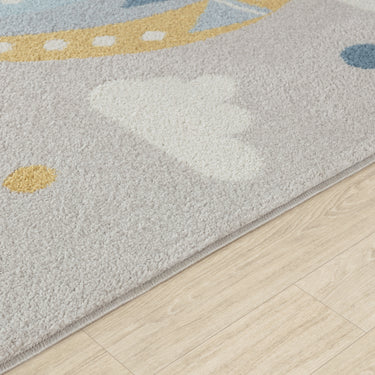 Ankara Kids Washable Multicolour, Light Grey & Ivory Rug for Children's Rooms Rug