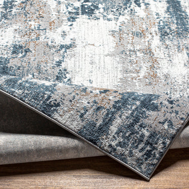 Allegro Abstract Modern Marble Blue Rug