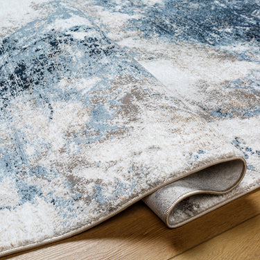 Allegro Abstract Modern Marble Blue Rug