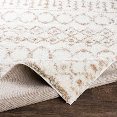 Aliyah Shag Global Plush Soft Pile Shaggy Geometric Beige, Tan & Cream Rug