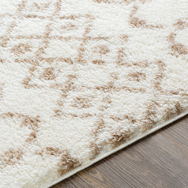 Aliyah Shag Global Plush Soft Pile Shaggy Geometric Beige, Tan & Cream Rug