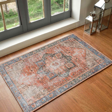 Amelie Traditional Washable Red Rug