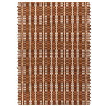 Arden Burgundy Hand-Woven Recycled Polyester Indoor Outdoor Tartan Rug - Medium 120 x 170 cm (4'x5'6")