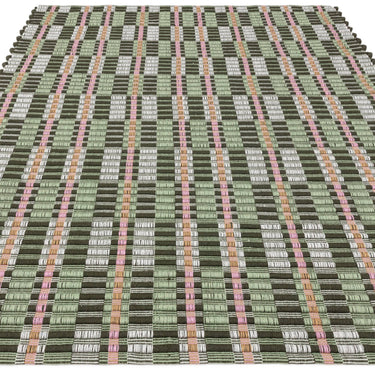 Arden Green Hand-Woven Recycled Polyester Indoor Outdoor Tartan Rug