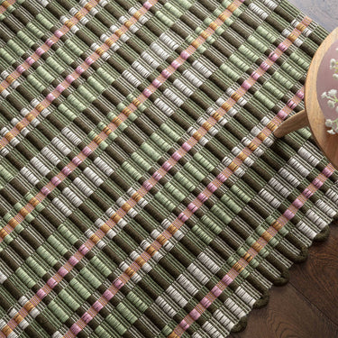 Arden Green Hand-Woven Recycled Polyester Indoor Outdoor Tartan Rug