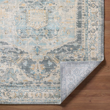 Avellino Vintage Traditional Boho High Pile Blue Rug