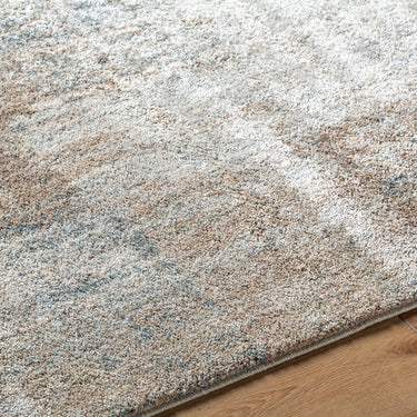 Avellino Modern Graphic High Pile Abstract Brown, Grey & Blue Rug