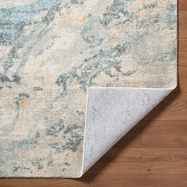 Avellino Abstract Marble High Pile Modern Beige, Grey & Blue Rug - Design AVL2349