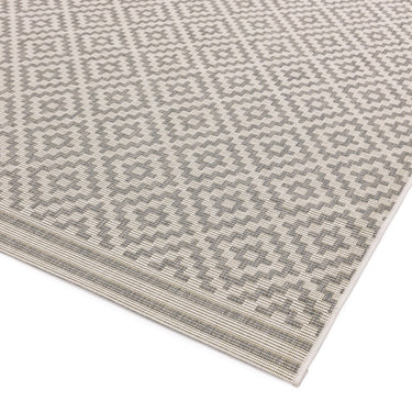 Asiatic London Patio Diamond Grey Indoor Outdoor Polypropylene Geometric Flatweave Rug 200x290 cm