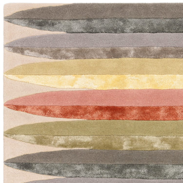 Hand Made Rug Wool Viscose Quality Modern Silky Luxury Matrix Pod  Pastel Striped Colours Rug