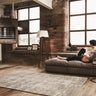 Guru Karma Luxury Silky Grey Hand-Loomed Viscose Textured Rug - Large 160x230 cm (5'3"x7'7")