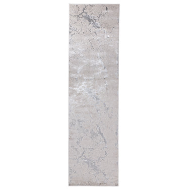 Aurora AU03 Solar Silver Grey Modern Shiny Abstract Marbled Pattern Rug Hallway Runner
