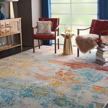 Celestial CES02 Modern Abstract Multi Colours Sealf Rug by Nourison