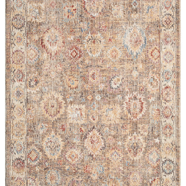 Alia 513AE Short Pile Beige Blue Polypropylene Traditional Modern Hallway Runner Rug