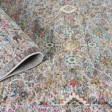 Soujorn Jebel Modern Traditional Bordered Floral Rug, Hall Runner in Multi Coloured