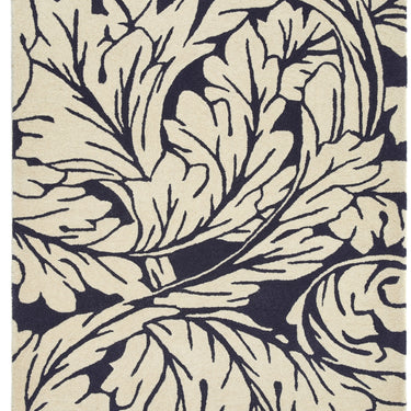 Origins Heritage Pure Damask Tufted Navy Blue Wool Cotton Traditional Floral Round Rug
