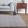 Ives Hand Woven Chenille Flatweave Natural Waves Heringbone Rug in Black White - Small 100x150 cm (3'4"x4'11")