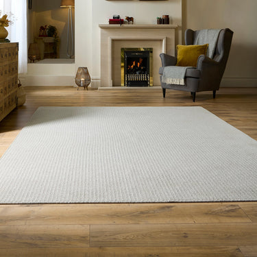 My Sculptured Waffle Texture Ivory Washable Non-Slip Polypropylene Textured Rug - X-Large 200x290 cm (6'7"x9'6")